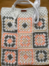 Load image into Gallery viewer, Hand Crochet Cotton Lined Tote Bag
