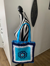 Load image into Gallery viewer, Hand Crochet Cotton Lined Tote Bag