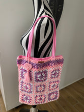 Load image into Gallery viewer, Hand Crochet Cotton Lined Tote Bag