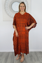 Load image into Gallery viewer, Long Kaftan Dress Crackle Tie Dye Print