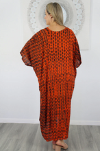 Load image into Gallery viewer, Long Kaftan Dress Crackle Tie Dye Print