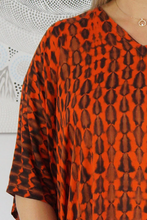 Load image into Gallery viewer, Long Kaftan Dress Crackle Tie Dye Print