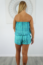 Load image into Gallery viewer, Short Romper Square Crackle Tie Dye Print