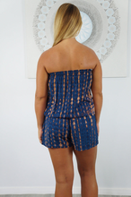 Load image into Gallery viewer, Short Romper Square Crackle Tie Dye Print
