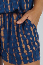 Load image into Gallery viewer, Short Romper Square Crackle Tie Dye Print
