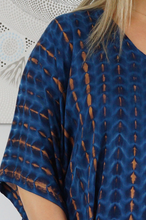 Load image into Gallery viewer, Long Kaftan Dress Crackle Tie Dye Print