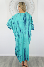 Load image into Gallery viewer, Long Kaftan Dress Crackle Tie Dye Print