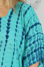 Load image into Gallery viewer, Long Kaftan Dress Crackle Tie Dye Print