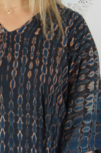 Load image into Gallery viewer, Long Kaftan Dress Crackle Tie Dye Print