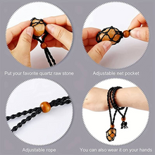 Load image into Gallery viewer, Macrame Interchangeable Crystal Pouch Necklace
