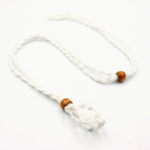 Load image into Gallery viewer, Macrame Interchangeable Crystal Pouch Necklace