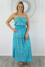 Load image into Gallery viewer, Long Tube Dress Crackle Tie Dye Print