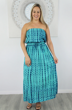Load image into Gallery viewer, Long Tube Dress Crackle Tie Dye Print