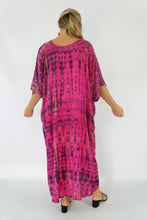 Load image into Gallery viewer, Long Kaftan Dress Crackle Tie Dye Print