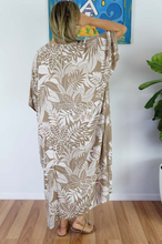 Load image into Gallery viewer, Long Kaftan Dress Betelnut Print