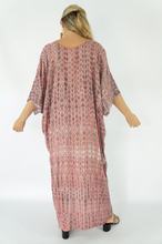 Load image into Gallery viewer, Long Kaftan Dress Crackle Tie Dye Print