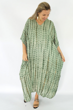 Load image into Gallery viewer, Long Kaftan Dress Crackle Tie Dye Print