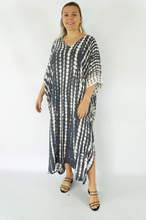 Load image into Gallery viewer, Long Kaftan Dress Crackle Tie Dye Print