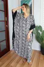 Load image into Gallery viewer, Long Kaftan Dress Interlock Print