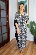 Load image into Gallery viewer, Long Kaftan Dress Interlock Print