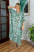 Load image into Gallery viewer, Long Kaftan Dress Tribal Print