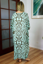 Load image into Gallery viewer, Long Kaftan Dress Tribal Print