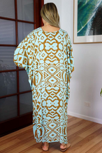 Load image into Gallery viewer, Long Kaftan Dress Tribal Print