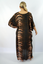 Load image into Gallery viewer, Long Kaftan Dress Wildcat Print