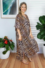 Load image into Gallery viewer, Long Kaftan Dress Leopard Print