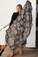 Load image into Gallery viewer, Large Pashmina Scarf Rose Print