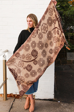 Load image into Gallery viewer, Large Pashmina Scarf Rose Print