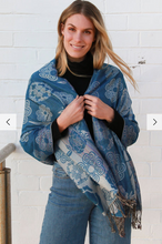 Load image into Gallery viewer, Large Pashmina Scarf Rose Print