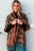 Load image into Gallery viewer, Large Pashmina Scarf Rose Print