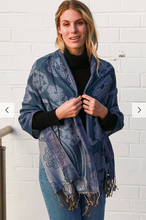 Load image into Gallery viewer, Large Pashmina Scarf Rose Print