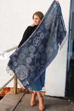 Load image into Gallery viewer, Large Pashmina Scarf Rose Print