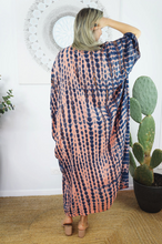 Load image into Gallery viewer, Long Kaftan Dress Crackle Tie Dye Print