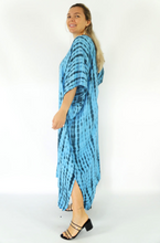 Load image into Gallery viewer, Long Kaftan Dress Crackle Tie Dye Print