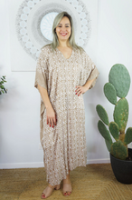 Load image into Gallery viewer, Long Kaftan Dress Tiki Print
