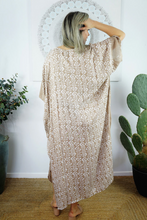 Load image into Gallery viewer, Long Kaftan Dress Tiki Print