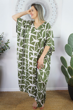 Load image into Gallery viewer, Long Kaftan Dress Hampshire Print