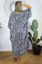 Load image into Gallery viewer, Long Kaftan Dress Madagascar Print
