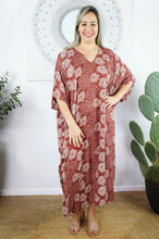 Load image into Gallery viewer, Long Kaftan Dress Sunflower Print