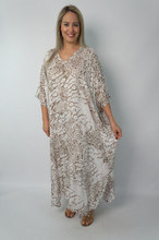 Load image into Gallery viewer, Long Kaftan Dress Animal Print