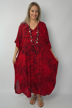 Load image into Gallery viewer, Long Kaftan Dress Animal Print