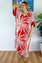 Load image into Gallery viewer, Long Kaftan Dress Reunion Print