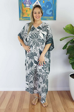 Load image into Gallery viewer, Long Kaftan Dress Betelnut Print