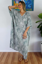 Load image into Gallery viewer, Long Kaftan Dress Palm Cove Print