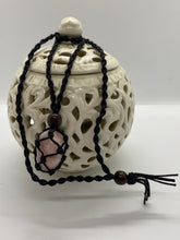 Load image into Gallery viewer, Macrame Interchangeable Crystal Pouch Necklace
