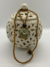 Load image into Gallery viewer, Macrame Interchangeable Crystal Pouch Necklace