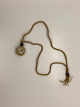 Load image into Gallery viewer, Macrame Interchangeable Crystal Pouch Necklace